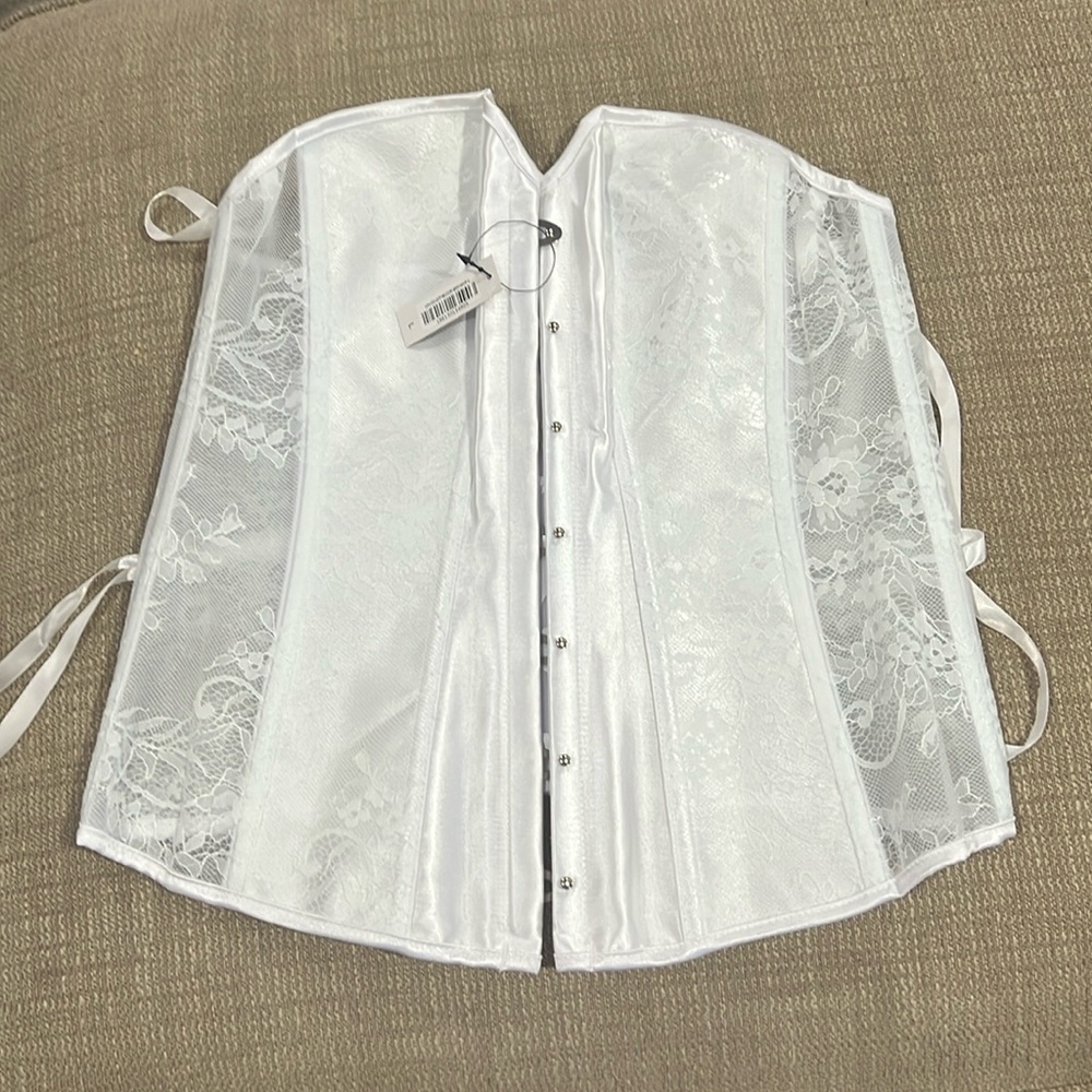 New White Adore Me Corset Set